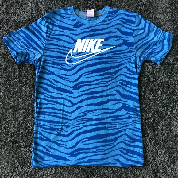Nike Other - Nike Small Blue Tiger Logo Tee EUC Sportswear